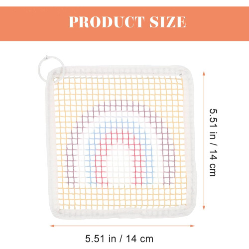DIY Embroidery Coaster Kit Rainbow Light Beige Latch Hook Set with Cup Mat Materials 1