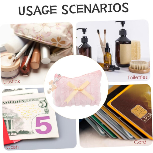 Capacity Makeup Bag Bow Cute Polyester Travel Pouch for Portable Storage Organizer 2