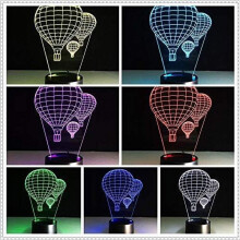 Nočné svetlo s 3D ilúziou teplovzdušného balóna – RGB LED, 16