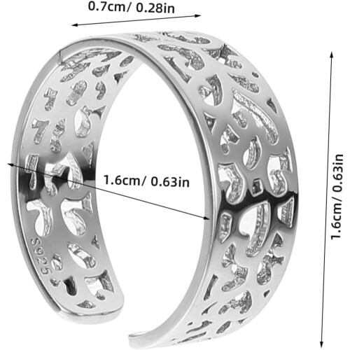 Decorative Toe Ring Ethnic Style Hollowed Ring Adjustable for Women Style 1