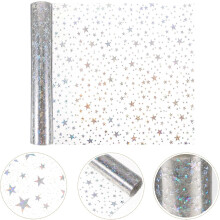 Glitzerstern-PVC-Folie 20 cm x 120 cm, dünn, dekoratives DIY-Bastelmaterial
