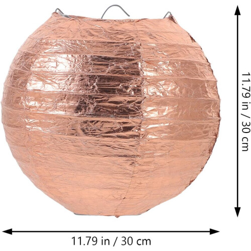 Decoração de aniversário de lanterna de ouro rosa bolas de papel de tecido 1