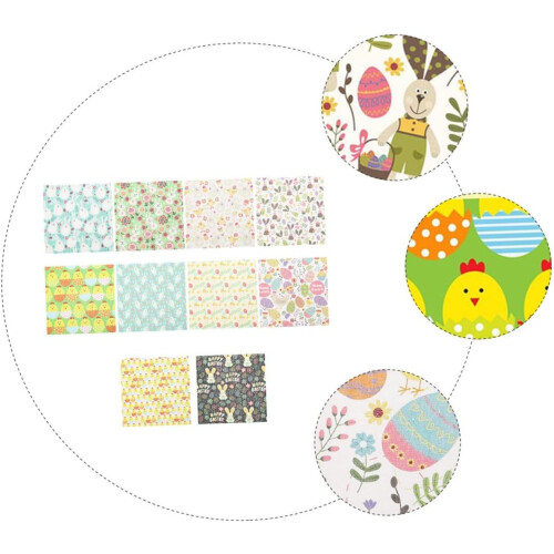 10pcs Páscoa algodão tecido folhas 25x25cm Patchwork acolchoado pano DIY costura artesanato material 2