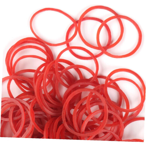 500 g elastische Gummibänder zum Zusammenbinden von Gemüse, dehnbar, Küchenpackung, rot, Gemüsegummi 2