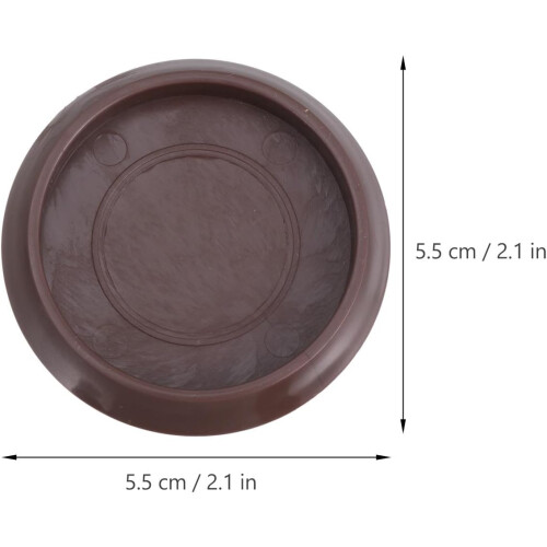 10 pezzi di rotelle in plastica antiscivolo per mobili, colore caffè. 1
