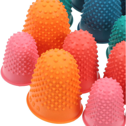 15pcs Reusable Rubber Finger Protector Sleeves Set Multi-color Grip Pads for Counting, Writing, Sorting 2