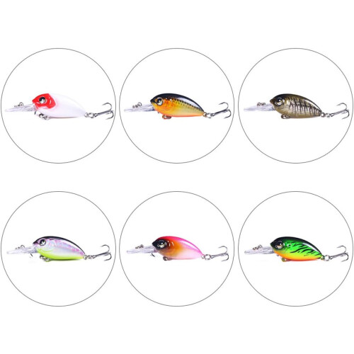 Bionic Floating Fishing Bait Set 6pcs 6cm 5g Minnow Simulation Bait 2