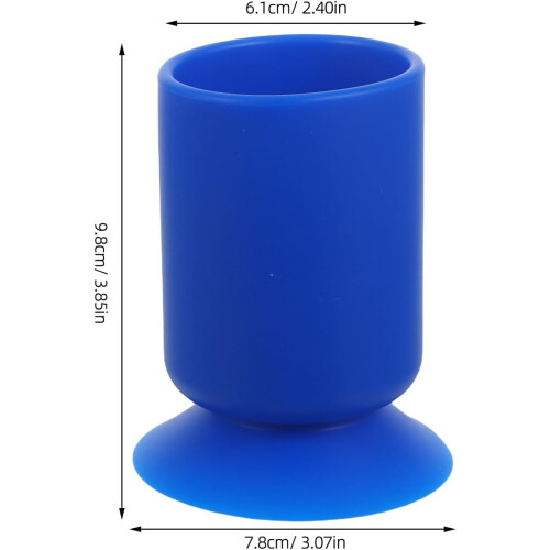Runder Stiftehalter mit Silikon-Saugnapf, blau 1