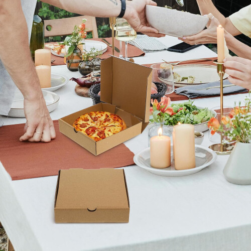 caixas de pizza de papel Kraft 10pcs caixas de armazenamento de pizza de contêiner de 6 polegadas 2