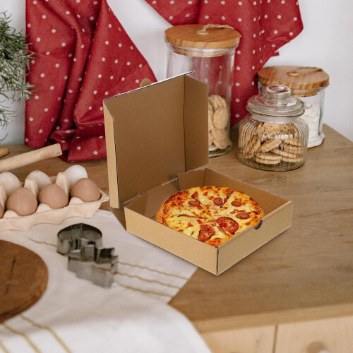 10pcs Kraft Paper Pizza Boxes 6-inch Take out Container Pizza Storage Boxes