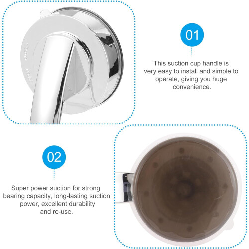 Suction Cup Shower Handle Plastic Grab Bar No-Screw Bathroom Support 2