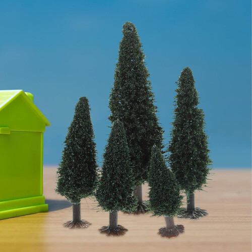 15pcs Miniature Landscape Model Trees for Crafts Plastic Fake Pine Trees 2