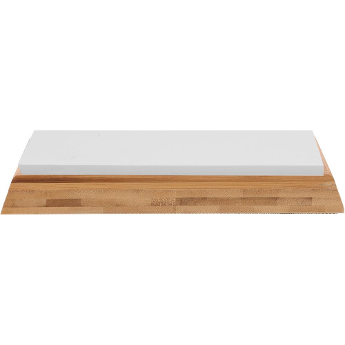 Bamboo Sharpening Stone Base with Non-Slip Rubber Bottom Khaki Storage Holder Smooth Surface 2