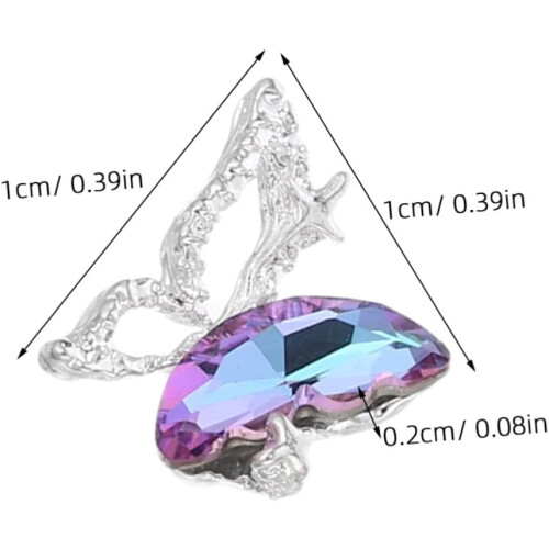 Décorations pour ongles nœud papillon gothique étoile strass violet 1