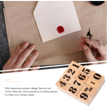 Holzstempel mit Zahlen für DIY-Bastelarbeiten, dekorative Tagebücher, Retro-Alphabetstempel