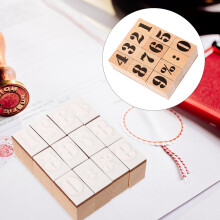 Tränummerstämplar för DIY-pyssel Dekorativ journalföring Retro alfabetstämplar
