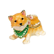 Emaille Shiba Inu verzameldoos voor sieraden, ringen en