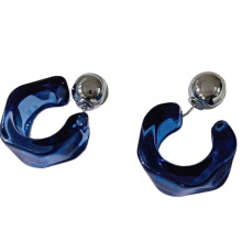 Klassieke diamanten patroon oorbellen Lichtgewicht en-Blauw