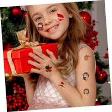 Tatouages autocollants de Noël, tatouages festifs sur le thème des fêtes