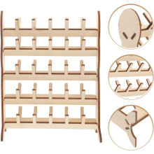 Mini porta rocchetto in legno, organizer per fili rimovibile, supporto per cucito