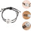 2 peças de aço inoxidável lua e estrela gravado casais pulseiras tecidas conjunto 5