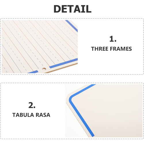 Double-Sided Small Dry Erase Whiteboard Four-Line Three-Grid Writing Surface 30.2x23cm