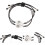 2 peças de aço inoxidável lua e estrela gravado casais pulseiras tecidas conjunto 7