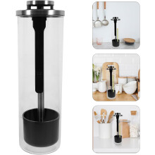 Spisepinnerholder Sugerør Organizer Stor kapasitet Glass med lokk Polerte kanter Delikat Moderne Design