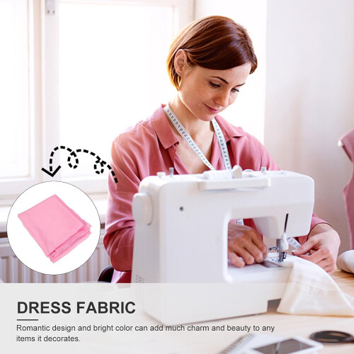 Polyester-Kleiderstoff für DIY-Bastelarbeiten, Rosa, 2 m, romantisches Design, leichtes Material 2