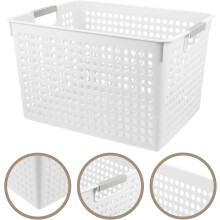 cesta de roupa portátil Sundries Holder grande capacidade branca Pp plástico cesta de lavandaria