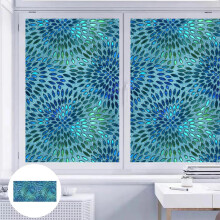 1 feuille d'autocollant décoratif pour vitre 35 x 20 x 5 cm en PVC avec motifs délicats, facile à appliquer