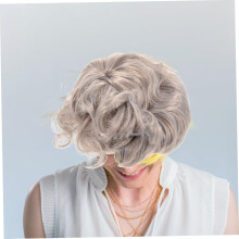 Costume Wig Grandma Costume Wig Soft Comfortable Party Dress up for Carnival Light Grey