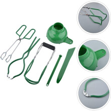 Ensemble de 6 pinces Ă bols en acier inoxydable pour plaques chauffantes, au design portable et compact.
