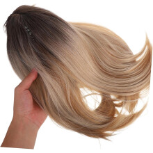 Perruque bob lisse dégradée or épaules pour femme, cheveux synthétiques mi-longs légers