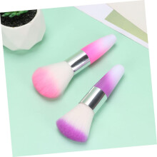 Ensemble de 2 pinceaux à poudre pour nail art (rose et violet)