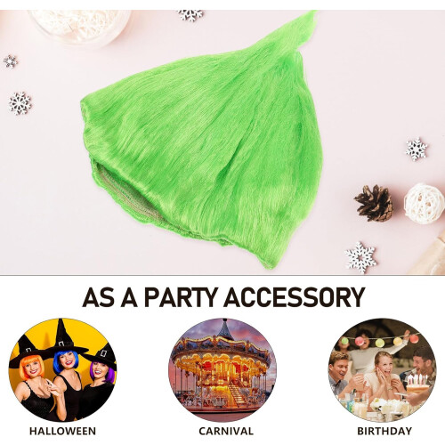 Perruque en forme de flamme, coiffe verte de carnaval, accessoire de cosplay 2