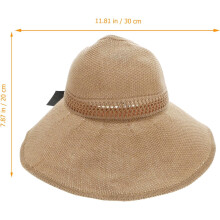 Women Straw Sun Hat Large Brim for Summer Outdoor UV Protection Hat for Beach and Picnic Khaki