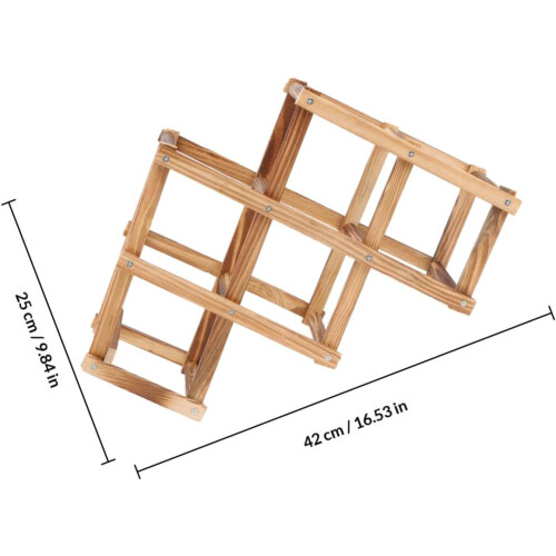 Foldable Wine Holder Wine Rack for Kitchen Brown Plastic Material Easy Assembly and Geometric 2