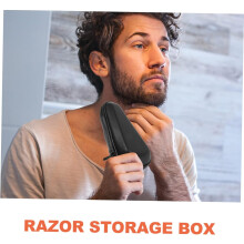 Scatola porta rasoio in EVA per rasoio da barba, borsa portatile da viaggio per strumenti da rasatura maschile