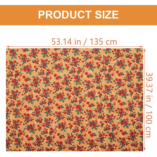 Flower Printed Supple Craft Leather Sheet for DIY Leather Patch Floral Pattern 1
