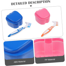 2 estuches de limpieza para soporte de dientes postizos y cepillo de ortodoncia