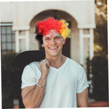 Perucă creță afro pentru festival, păr fals, ușoară, pentru cosplay, Halloween, costum de clovn, petrecere mascaradă