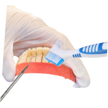 2er-Set Reinigungsbehälter für Zahnprothesenhalter und kieferorthopädisches Bürstenset