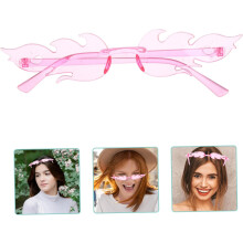 Sonnenbrille mit Flammenmuster, rosa Rahmen, leichte UV-Schutz-Sonnenbrille für Damen