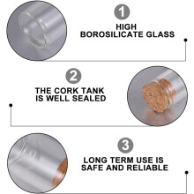 Cordyceps-flaskor, bandförseglade flaskor, 10 st, 20 ml med korkpropp, dekoration av högt borosilikatglas