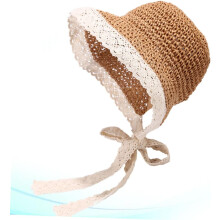 Desenho de renda de chapéu de sol de palha dobrável para mulher para verão ao ar livre