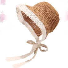 Faltbarer Strohhut mit Spitzendesign für Damen, ideal für den Sommer im Freien