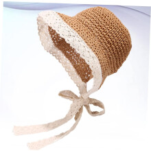 Foldable Straw Sun Hat Lace Design for Woman for Summer Outdoor