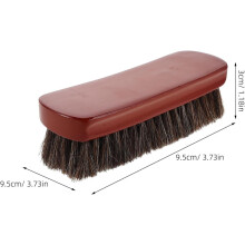 Cepillo para el cuidado del calzado con crin de caballo, cerdas suaves, mango grande de madera y cómodo.