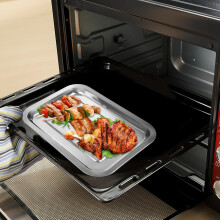 10 stk. sølvfargede bakeplater laget av 201 rustfritt stål med nonstick-overflate og komfortabelt grep